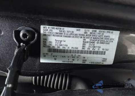 2016 Ford Focus Se from USA, damaged, VIN 1FADP3F24GL241534